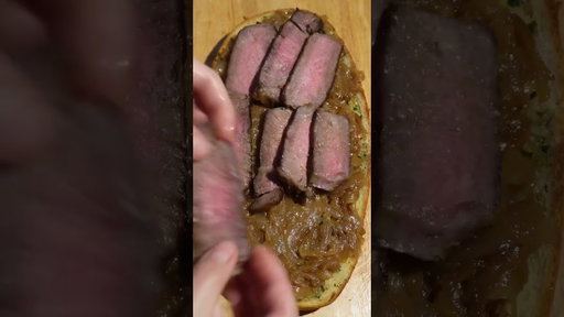 Cheesy Steak Garlic Bread 🥩 Super crispy garlic bread with caramelized onions