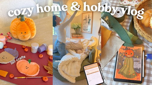 Cozy Fall Vlog🧺 fall craft projects, hobby room redo, fall curriculum & more