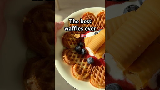 Norwegian Classic Recipe: Norwegian Waffles with brown cheese #norway #visitnorway #waffles