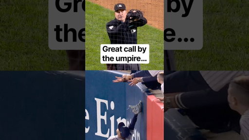 Umpires award the Yankees one run after a fan interferes with an Anthony Volpe fly ball