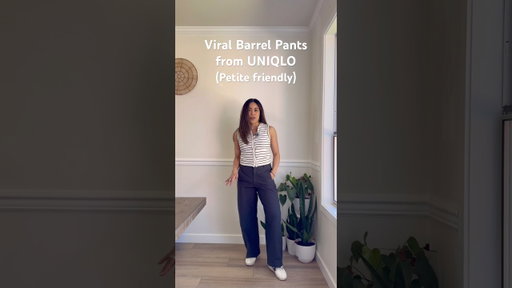 Viral barrel pants from UNIQLO - Petite barrel pants #uniqlo #petite #styletips #styleinspo
