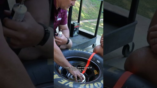 How do you glue lug nuts for an Xfinity pit stop?