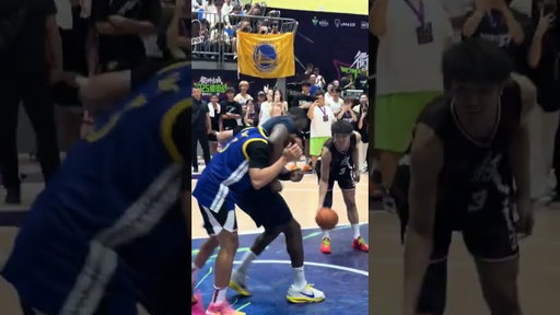 Draymond just put some dude rocking a Jordan Poole jersey in a headlock