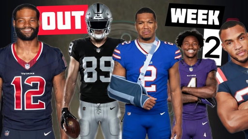 Nico Collins OUT Week 2; Bowers, DJ Moore, Flowers, Burrow & more