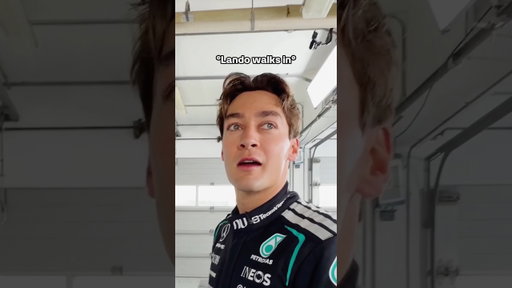 George pranks Lando at the F1 Photoshoot 😭 #georgerussell #landonorris #mercedes #f1