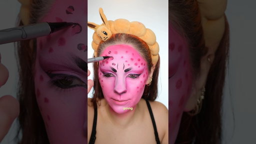BTS Transition: Pink leopard makeup 🩷
