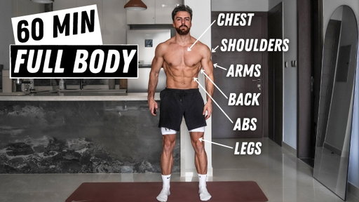 60 MIN FULL BODY TONE & BURN Workout | No Equipment | Rowan Row