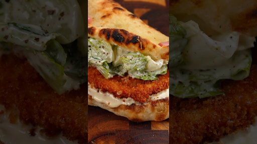 Crispy Chicken Caesar Pizza Sandwich #shorts