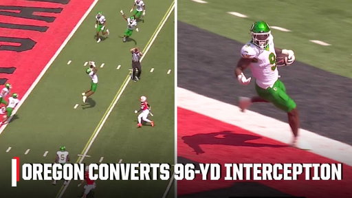 OREGON TAKES 96-YARD INTERCEPTION TO THE HOUSE 🔥 | ESPN College Football