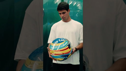 Carlos Alcaraz Serves Aura at Bahrain Testing.