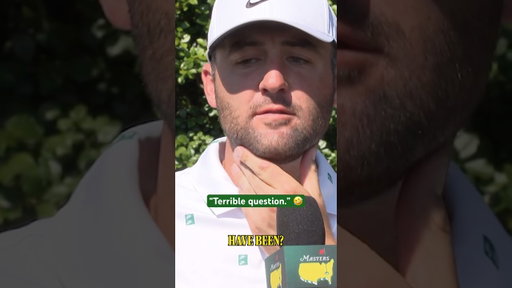 Scottie Scheffler was all smiles after Round 3 at the Masters