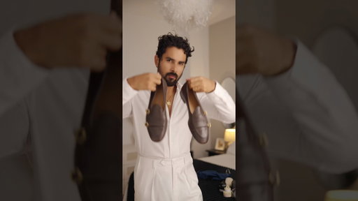 Elegant Men’s Fashion,GRWM with Waxed Wool Blazer, Trousers, Shirt & Loafers. #asmr #suitstyle