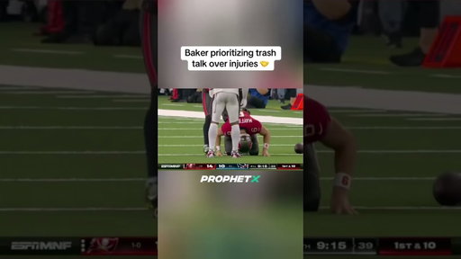Baker Mayfield got injured but then remembered he has to trash talk 💀#bakermayfield #nfl #bucs
