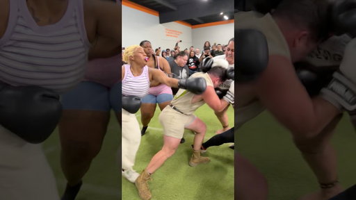1 man vs. 5 heavy-weight women FIGHT