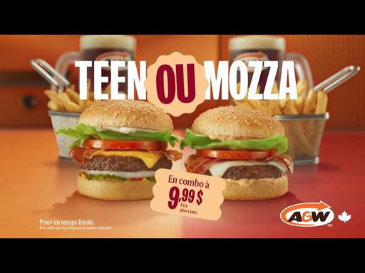 A&W | Combo Teen ou Mozza à 9,99 $