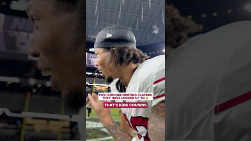 Reggie was too excited to meet Kirk Cousins🤣 📲NFL+ #nfl #azcardinals #wholesome #rookie