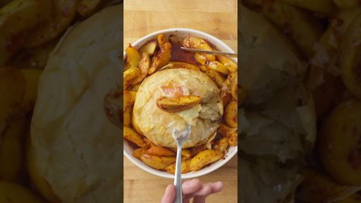 Crispy Brie & Hot Honey Peaches