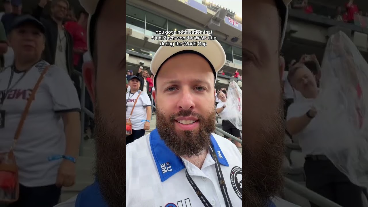 You got a notification that Sami Zayn won the WWE title during the World Cup