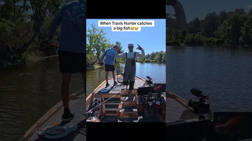 When Travis Hunter catches a big bass😂😂
