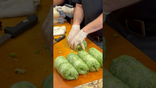 Trying the famous chopped Caesar salad from Vinny’s Cafe Boca Raton Florida #wrap #sandwich wich