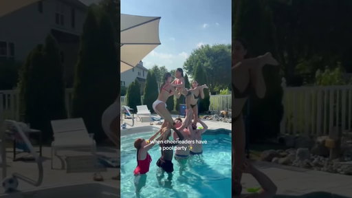 Allllllways a good time #cheer #pool #party