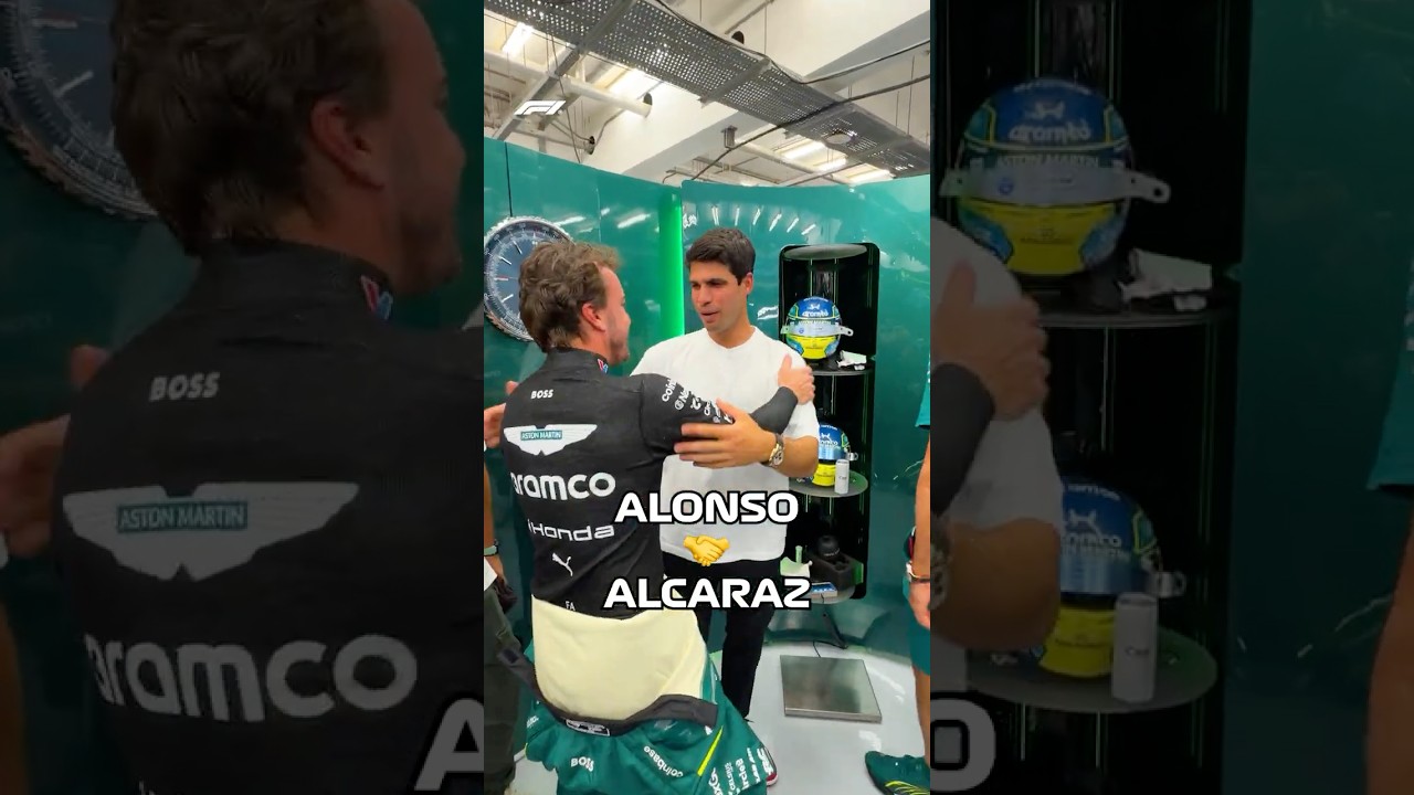 Carlos Alcaraz Meets Fernando Alonso At F1 Testing! 🤝