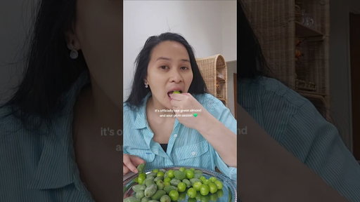 raw green almond and sour plum season! #mukbang