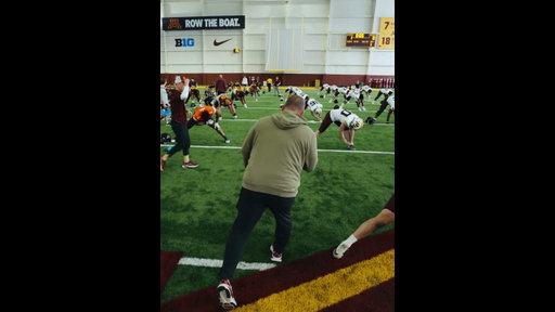 Gopher Football Spring Practice Warmups