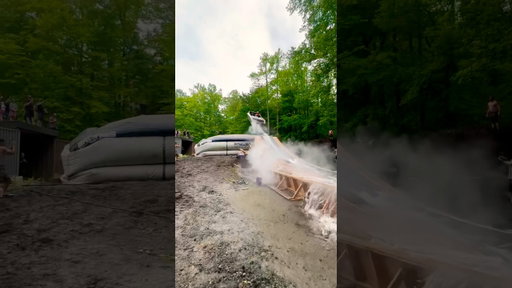 Rate our backyard boat jump set up?
