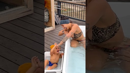 ￼ Mommy & Me cold plunge ,He’s so savage & loves the cold water.My little best friend