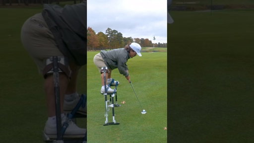 Chaz holes out on stilts 😳 #shorts #golf