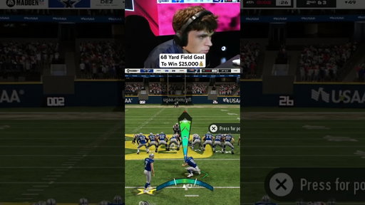 68 Yard Field Goal To Win $25,000 #Madden26