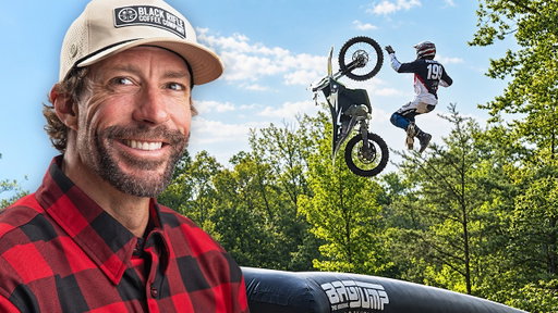 Attempting the World's first kickflip on a dirt bike
