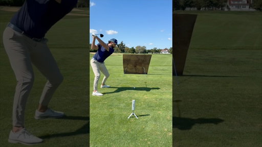 Hitting a golf ball through 3/4” plywood 😳 #shorts #golf