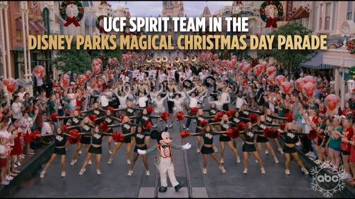 UCF Spirit Team in the 2025 Disney Parks Magical Christmas Day Parade