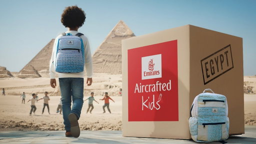 Donating Upcycled Schoolbags to Children in Egypt | Aircrafted KIDS by Emirates | Emirates