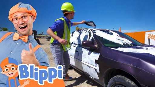 Painting the car! | Blippi Vehicles | Learning Videos for Kids