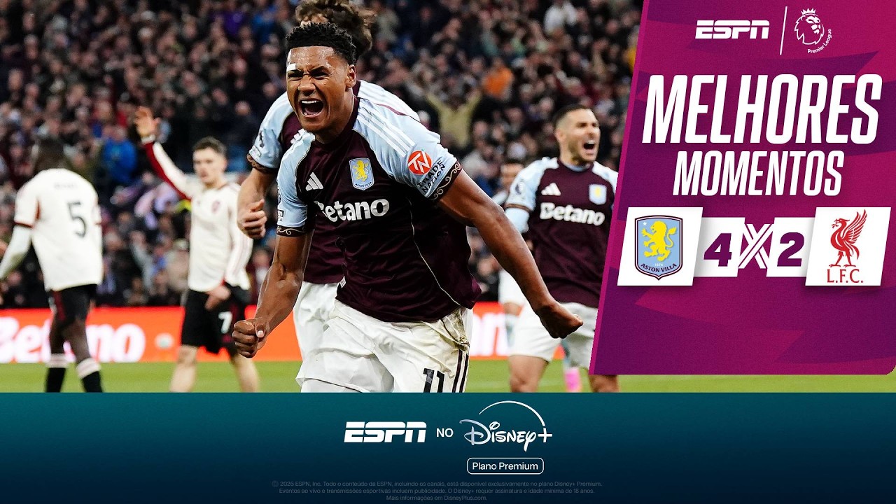 ASTON VILLA DOMINA E VENCE O LIVERPOOL EM DISPUTA DIRETA POR VAGA NA CHAMPIONS | MELHORES MOMENTOS