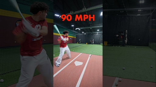 Hitting 60 MPH to 90 MPH 😳 #baseball