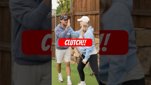 Insane Shot Over @gmgolf's pool, to win the hole. While pregnant!