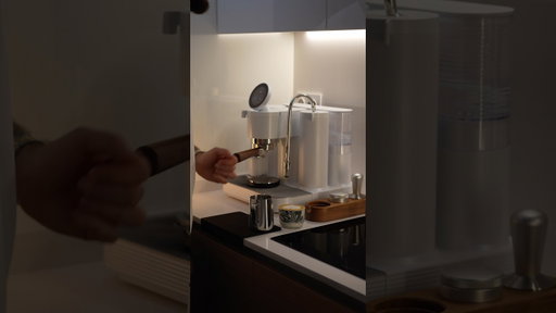 POV making my morning flat white with the Meraki espresso machine