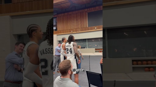 Introducing the newest Spurs reporters: CB and Dev 🤣 #spurs #nba #mediaday #sanantonio