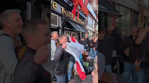Session outside the Boars Head the morning after An Ghaeltacht won the All-Ireland