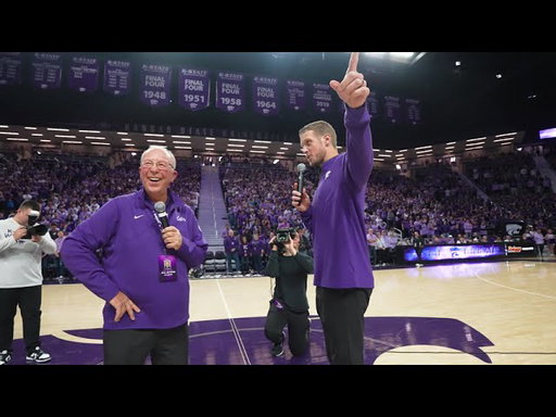 K-State Football | Head Coach Collin Klein Introduction & Recognition at Men's Basketball Halftime