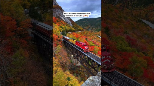 MOST BEAUTIFUL FALL TRAIN RIDE IN THE US 🚂🍁📍Conway Scenic Railroad in Conway, New Hampshire.