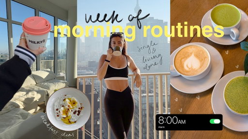 a week of morning routines | living alone, wellness/work routine, breakfasts..