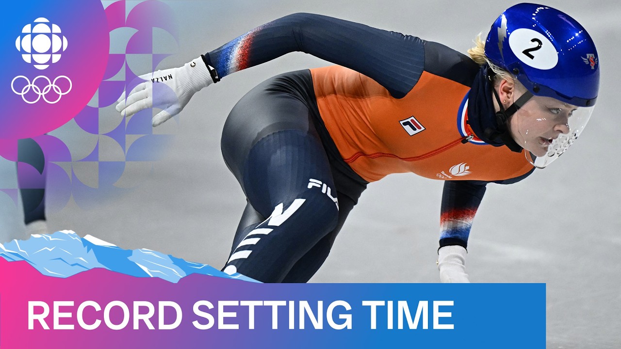 Netherlands' Xandra Velzeboer with a WORLD RECORD in women's 500m speed skating semi final on Day 6