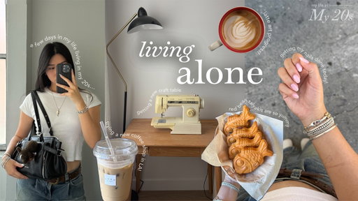 alone in my 20s ☕️🧸 | furnishing my apt, trying a new korean cafe & self-care manicure day!