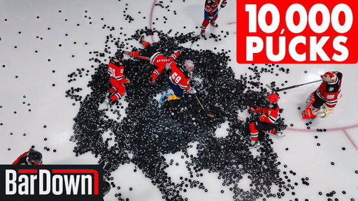 USING 10,000 PUCKS IN HOCKEY WARMUP