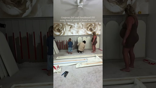 I love how easy, quick and transformative this wall to wall headboard was!